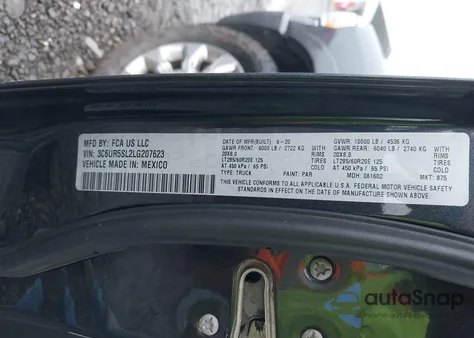 2020 Ram 2500 Limited 4X4 6'4 Box from USA, damaged, VIN 3C6UR5SL2LG207623